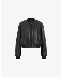 AllSaints - Orten Leather Bomber Jacket - Lyst