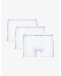 Paul Smith - Branded-waistband Pack Of Three Stretch-organic-cotton Trunks X - Lyst