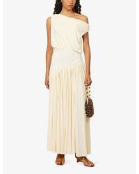abadia suri paneled twill and crinkled voile maxi dress Unknown Abadia Suri Paneled Twill And Crinkled-Voile Maxi Dress In Black -  40% Off