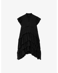 AllSaints - Cavarly Ruffled Woven Mini Dress - Lyst