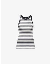 Samsøe & Samsøe - Alexo Striped Sleeveless Cotton Top - Lyst