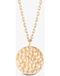 Merci Maman Personalised Hammered 18ct Yellow Gold-plated Brass Necklace - Metallic