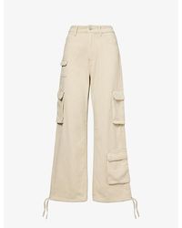 ADANOLA - Cargo-pocket Wide-leg High-rise Cotton-twill Trousers X - Lyst