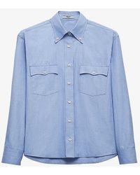 Prada - Flap-pocket Oversized-fit Cotton-poplin Shirt - Lyst