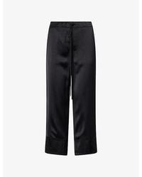 TOTEME - Wide-Leg Satin Drawstring Trousers - Lyst