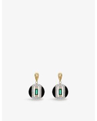 V By Laura Vann - Daphne Rhodium And 18ct Yellow -plated Recycled Sterling-silver Enamel And Cubic Zirconia Drop Earrings - Lyst