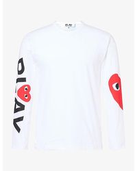 COMME DES GARÇONS PLAY - Heart-Logo Print Long-Sleeve Cotton T-Shirt - Lyst