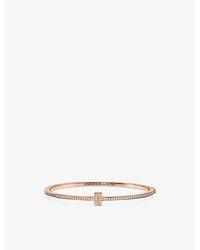 Tiffany & Co. - Tiffany T 18Ct Rose- And 0.31Ct Brilliant-Cut Diamond Bangle - Lyst