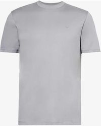 Emporio Armani - Logo-embossed Regular-fit Cotton-jersey T-shirt - Lyst