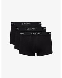 Calvin Klein - Icon Logo-Waistband Pack Of Three Stretch-Cotton Trunks - Lyst