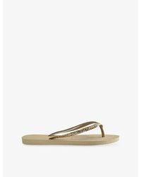 Havaianas - Slim Glitter Ii Rubber Flip Flops - Lyst