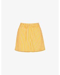 Whistles - Sunshine Stripe Linen And Cotton-blend Shorts - Lyst