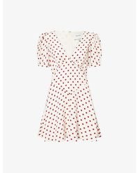 Reformation - Naira Polka-Dot Crepe Mini Dress - Lyst