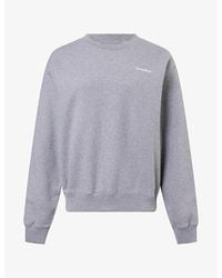 Sporty & Rich - Serif Logo-Embroidered Jersey Crewneck Jumper - Lyst