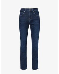 7 For All Mankind - Slimmy Luxe Performance Slim-fit Straight-leg Stretch Organic-denim Jeans - Lyst