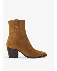 Maje - Forwest Suede Heeled Ankle Boots - Lyst