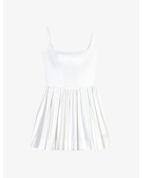 Maje - Square-Neck Sleeveless Stretch-Woven Mini Dress - Lyst