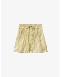 AllSaints - Isla Graphic-Print Woven Shorts - Lyst