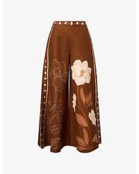 VERANDAH - Magnolia Linen And Cotton-Blend Flared Trousers - Lyst