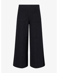 ME+EM - Cropped Wide-Leg Twill Trousers - Lyst