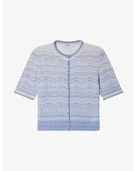 Sandro - Decorative Short-Sleeve Knitted Cardigan - Lyst