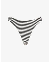 WE Are Tala - Crinkle Cheeky Stripe-Pattern Bikini Bottoms - Lyst