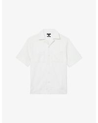 Reiss - Odessa Ribbed Cuban-Collar Stretch-Woven Shirt - Lyst