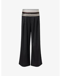 Abadia - Sadu Bead-Embellished Wool-Blend Trousers - Lyst