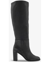 Dune - Sisily Block-heel Leather Knee-high Boots - Lyst