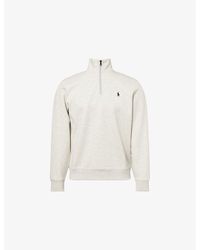 Polo Ralph Lauren - Embroidered-Logo Long-Sleeve Cotton-Jersey Sweatshirt - Lyst