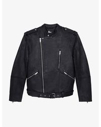 The Kooples - Belted Leather Biker Jacket - Lyst