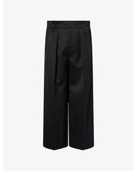 Simone Rocha - Peeling-Waist Wide-Leg Wool-Blend Trousers - Lyst