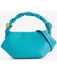 Ganni - Bou Mini Leather-blend Top-handle Bag - Lyst
