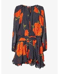 Never Fully Dressed - Ella Poppy-Print Woven Mini Dress - Lyst