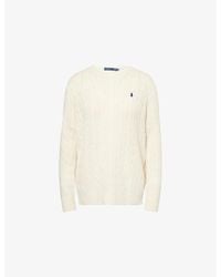 Polo Ralph Lauren - Cable-Knit Round-Neck Wool And Cashmere Jumper - Lyst