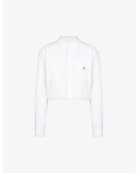 Givenchy - Long-sleeved Cropped Cotton Shirt - Lyst