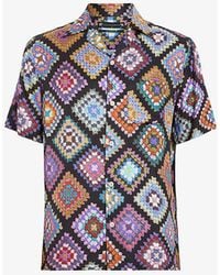 AllSaints - Tunar Graphic-print Short-sleeve Woven Shirt - Lyst