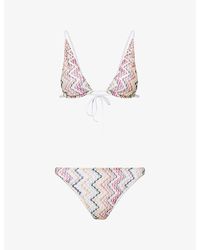 Missoni - Chevon-Pattern Triangle Bikini Set - Lyst