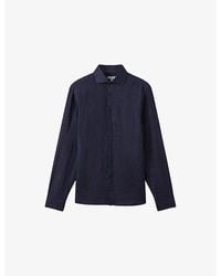 Reiss - Ruban Cutaway-Collar Regular-Fit Linen Shirt - Lyst