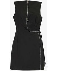 Wynn Hamlyn - Lucie Abstract-zipper Cotton-blend Mini Dress - Lyst