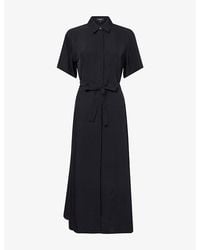 Theory - Belted A-Line Woven Midi Shirt Dress - Lyst
