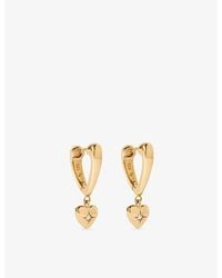 Astley Clarke - Biography Heart 18Ct- Plated Sterling- And Sapphire Hoop Drop Earrings - Lyst