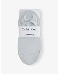 Calvin Klein - Footie High-Cut Pack Of Two Mesh Liner Socks - Lyst