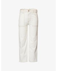 FRAME - The Arrow Straight-Leg High-Rise Stretch Denim-Blend Jeans - Lyst