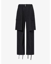 Sacai - Straight-Leg High-Rise Wool-Blend Cargo Trousers - Lyst