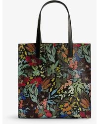 Ted Baker - Beikon Large Painted-meadow Faux-leather Tote Bag - Lyst