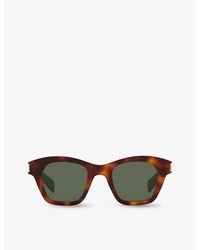 Saint Laurent - Sl592 Square-frame Tortoiseshell Acetate Sunglasses - Lyst