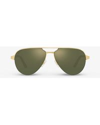 Cartier - Ct0386s Pilot-frame Metal Sunglasses - Lyst