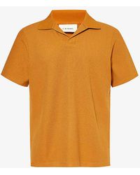 FRAME - Jacquard Short-sleeve Cotton-jersey Polo Shirt - Lyst