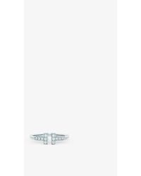 Tiffany & Co. - Tiffany T Wire 18ct White-gold And 0.13ct Brilliant-cut Diamond Ring - Lyst